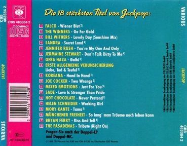 Various Artists - Jackpop: Ihre Supervolltreffer CD 1989