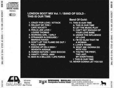 Various Artists + Band Of Gold - London Boot Mix Vol. 1 + This Is Our Time CD 1987
