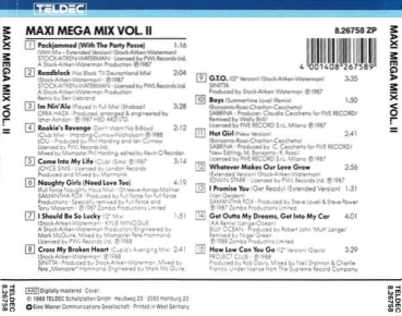 Various Artists (PWL) - Maxi Mega Mix Vol. II (2) CD 1988