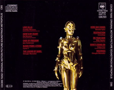 OST - Metropolis: Original Motion Picture Soundtrack CD 1984 1988