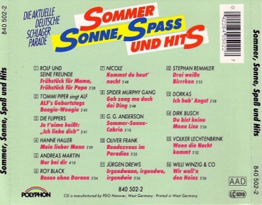 Various Artists - Sommer, Sonne, Spaß Und Hits CD 1989