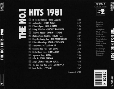Various Artists - The No.1 Hits: 1981 CLUB CD 1992 1994