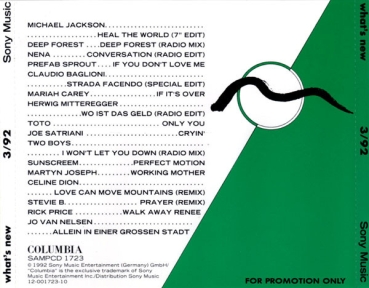 Various Artists - What's New 3 92 PROMO CD 1992