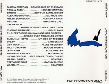 Various Artists - What's New: Januar Februar (January February) 1991 PROMO CD 1991