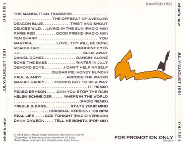 Various Artists - What's New: July August 1991 PROMO CD 1991