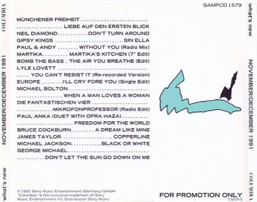Various Artists - What's New: November December 1991 PROMO CD 1991