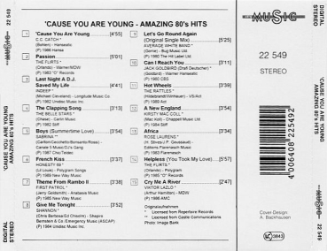 Various Artists - 'Cause You Are Young: Amazing 80's Hits CD 1994