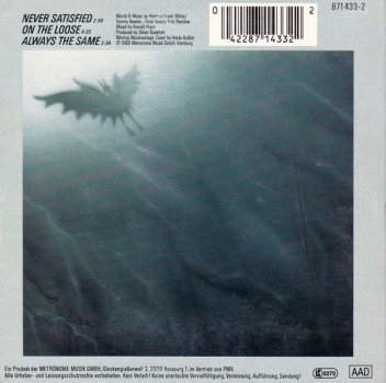 Preview: Victory - Never Satisfied PROMO CD Single 1989