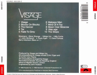 Preview: Visage - Visage (Same) CD 1980 1991