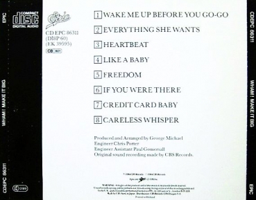 Wham! - Make It Big CD 1984