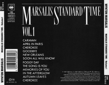 Wynton Marsalis - Marsalis Standard Time Vol. 1 CD 1987