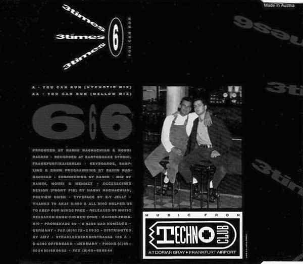 3 Times 6 - You Can Run CD Single 1990