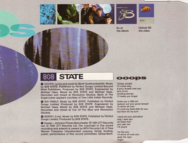 808 State featuring Björk - Ooops CD Single 1991