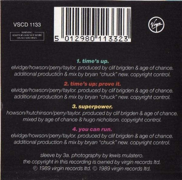 Age of Chance - Time's Up 3 INCH CD Single 1989