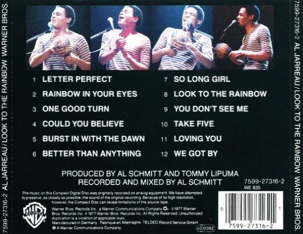 Al Jarreau - Look To The Rainbow CD 1977 1989