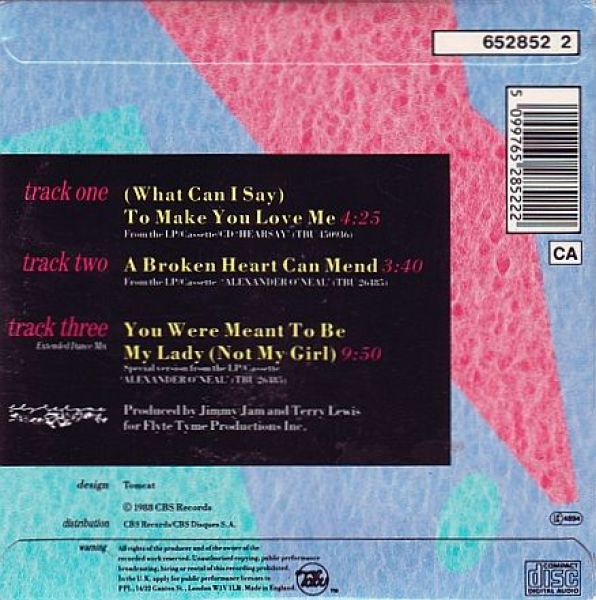 Alexander O'Neal - (What Can I Say) To Make You Love Me CD Single 1988