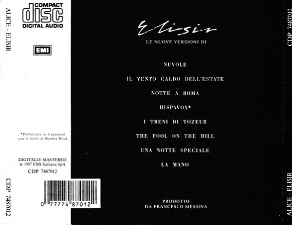 Alice - Elisir CD 1987