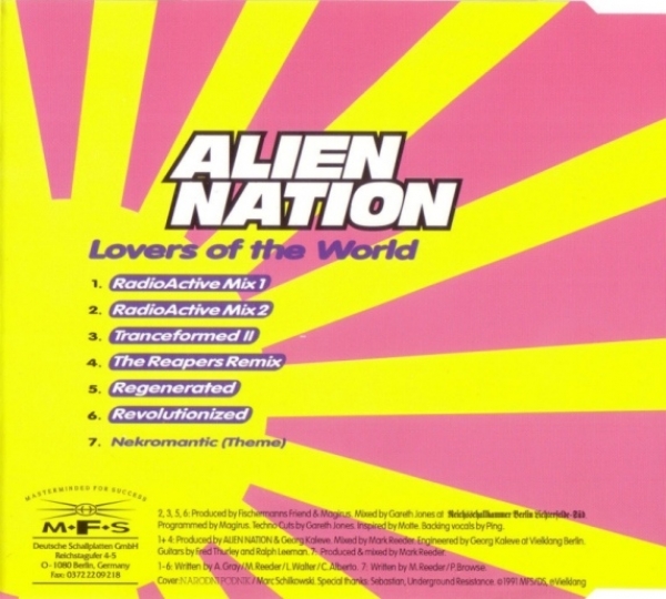 Alien Nation - Lovers Of The World CD Single 1991