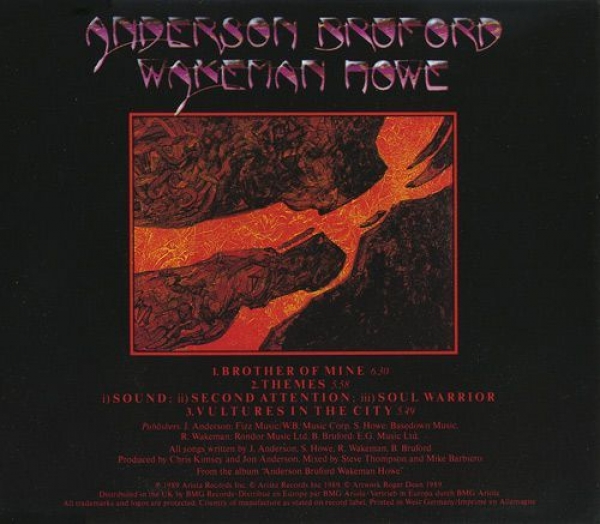 Anderson, Bruford, Wakeman, Howe (Yes) - Brother Of Mine PICTURE CD Single 1989