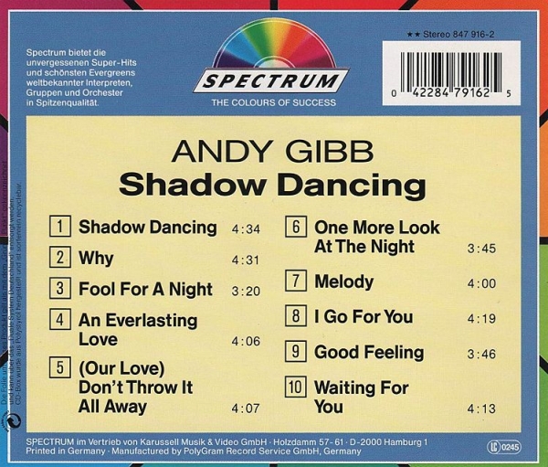 Andy Gibb - Shadow Dancing CD 1978 1993