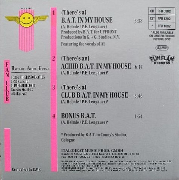 B.A.T. - (There's A) Bat In My House 3 INCH CD Single 1989