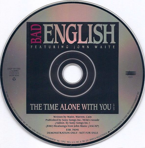 Bad English featuring John Waite - The Time Alone With You PROMO CD Single 1991