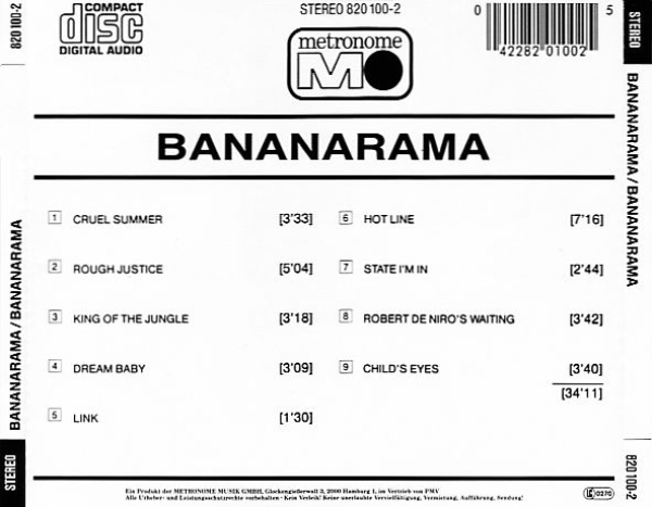 Bananarama - Bananarama (Same) CD 1984 1992