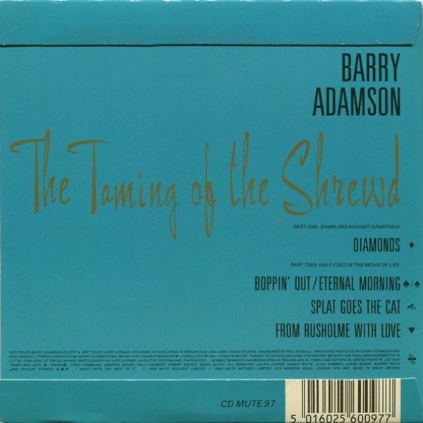 Barry Adamson - The Taming Of The Shrewd CD Single 1989