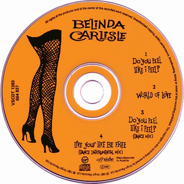 Belinda Carlisle - Do You Feel Like I Feel? CD Single 1991