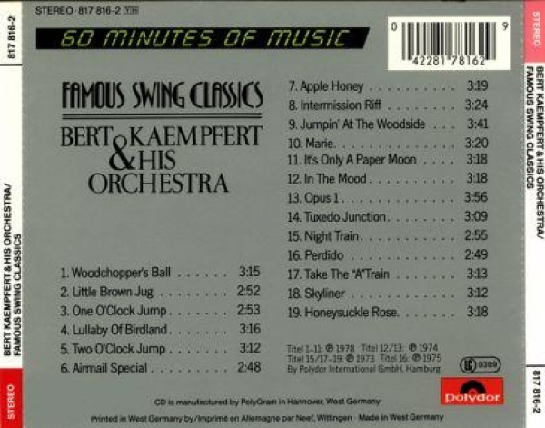 Bert Kaempfert - Famous Swing Classics CD 1984