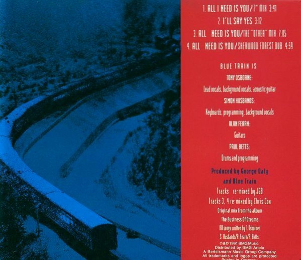 Blue Train - All I Need Is You CD Single 1991