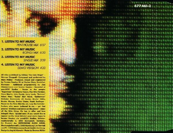 Bombast Broz - Listen To My Music CD Single 1990