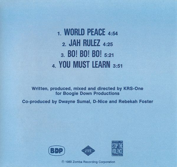 Boogie Down Productions - Do You Really Want World Peace PROMO CD Single 1989