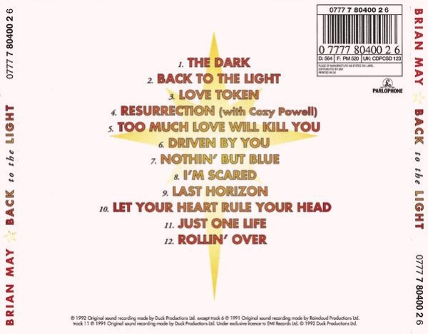 Brian May - Back To The Light CD 1992