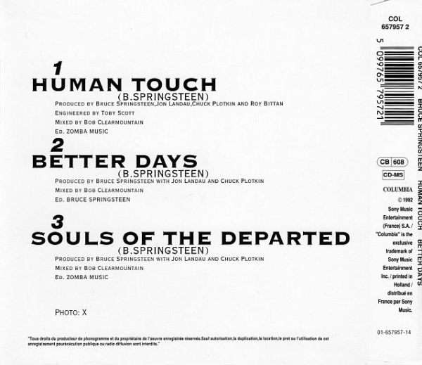 Bruce Springsteen - Human Touch + Better Days CD Single 1992