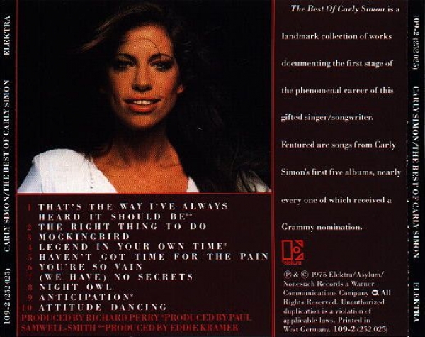 Carly Simon - The Best Of Carly Simon TARGET CD 1975 1983