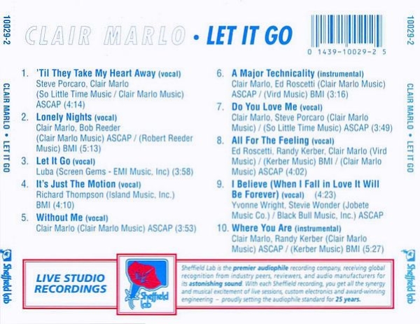 Clair Marlo - Let It Go CD 1989