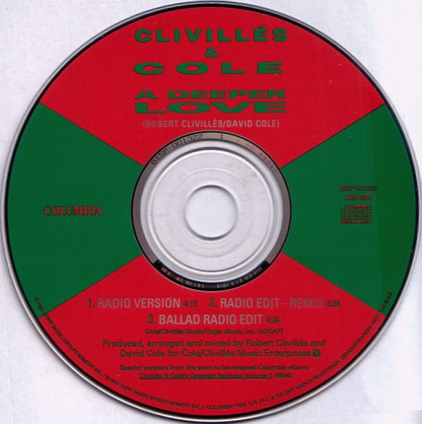 Clivilles & Cole - A Deeper Love PROMO CD Single 1991