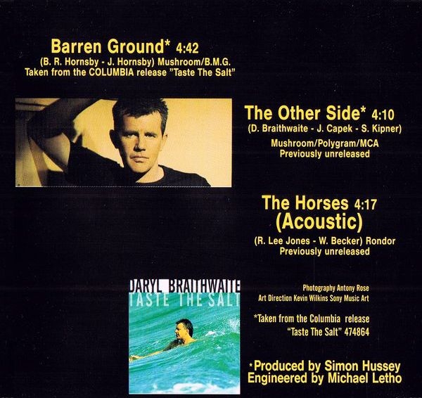 Daryl Braithwaite - Barren Ground CD Single 1994
