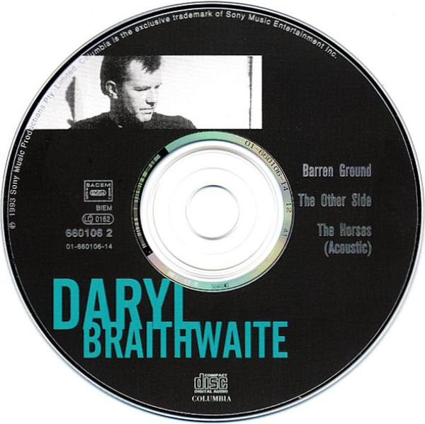 Daryl Braithwaite - Barren Ground CD Single 1994