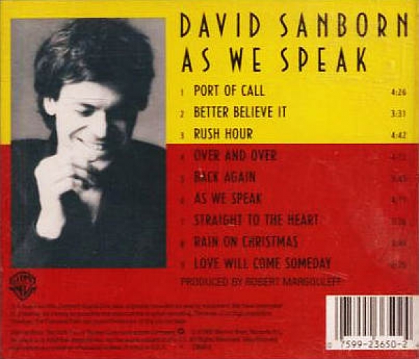 David Sanborn - As We Speak CD 1982 1985