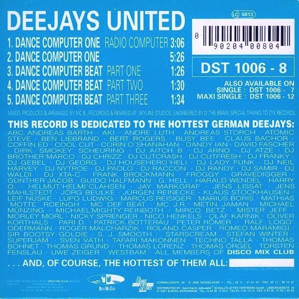 Deejays United - Dance Computer One CD Single 1990