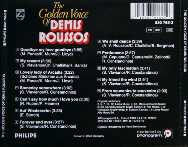 Demis Roussos - The Golden Voice Of Demis Roussos CD 1987