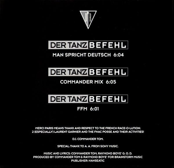 Tanzbefehl - Der Tanzbefehl (Same) CD Single 1993