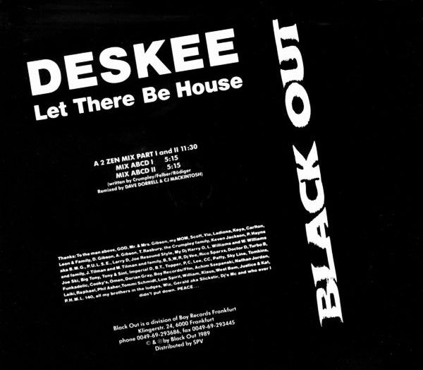 Deskee - Let There Be House (UK Mixes) 3 INCH CD Single 1989