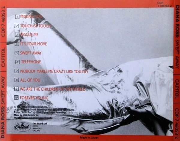 Diana Ross - Swept Away JAPANESE MADE EURO CD 1984