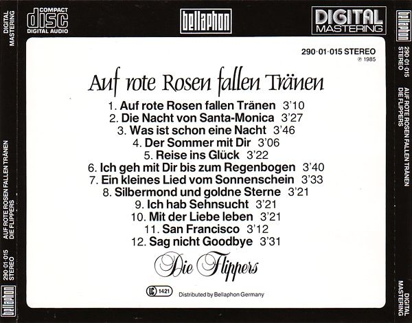 Flippers - Auf Rote Rosen Fallen Tränen CD 1985 1989