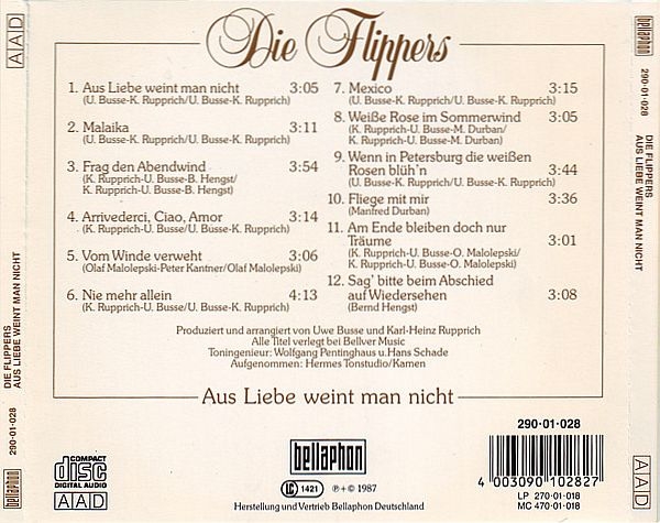 Flippers - Aus Liebe Weint Man Nicht CD 1987 1990