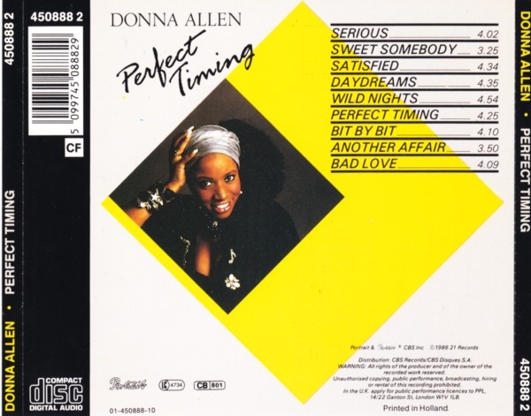 Donna Allen - Perfect Timing CD 1987
