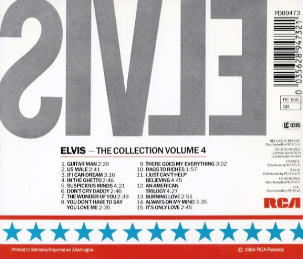 Elvis Presley - The Collection Volume 4 CD 1984